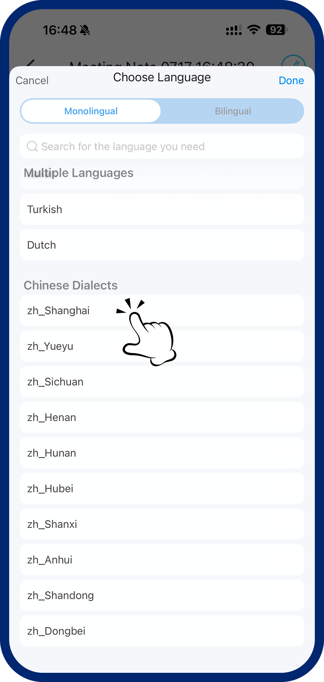 Step 2: Choose a Dialect
